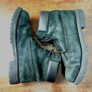 Timberland Men's Black Nubuck Waterproof Boots 6" Leather Size 11 400G Primaloft